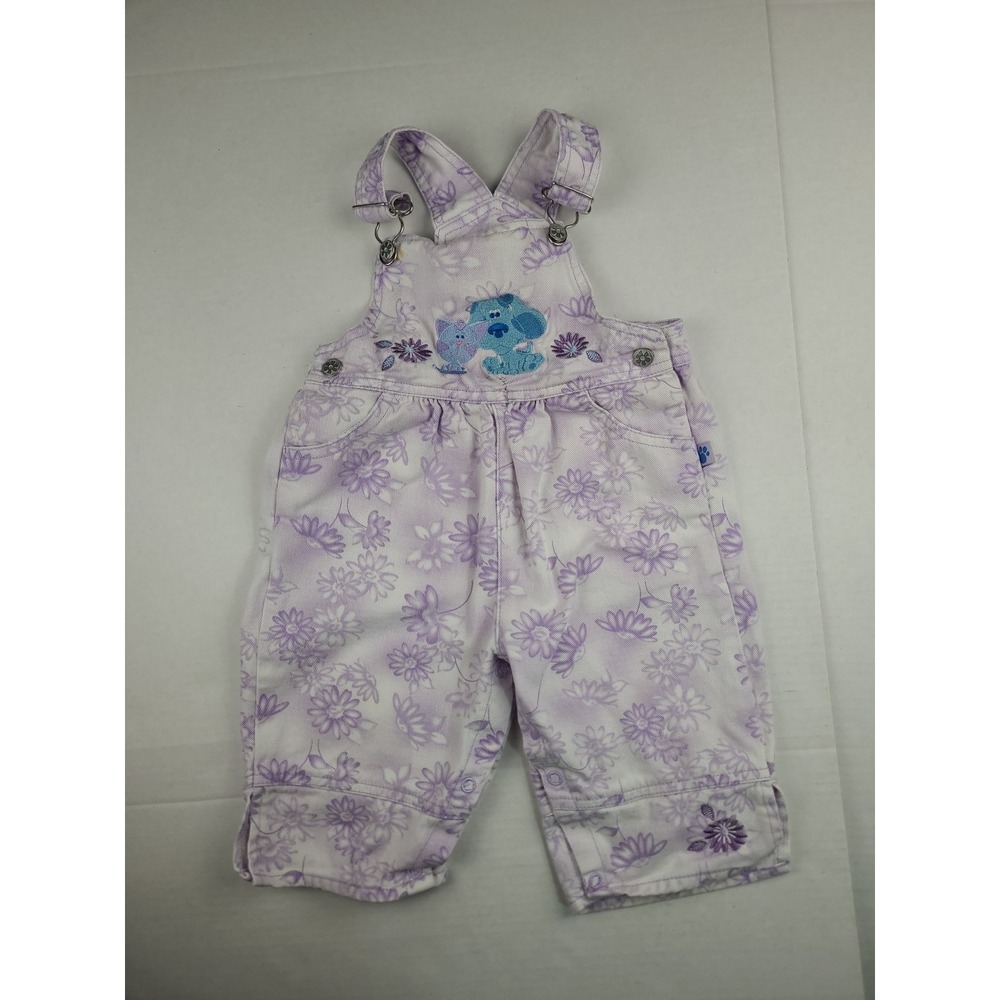 Vintage Blues Clues Overalls 2T‎ Denim 90s Y2K Periwinkle Girls Purple DAMAGED